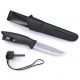 Нож Morakniv Companion Spark, с огнивом, нержавеющая сталь, рукоять-TPE, ножны-пластик, чёрный 13567